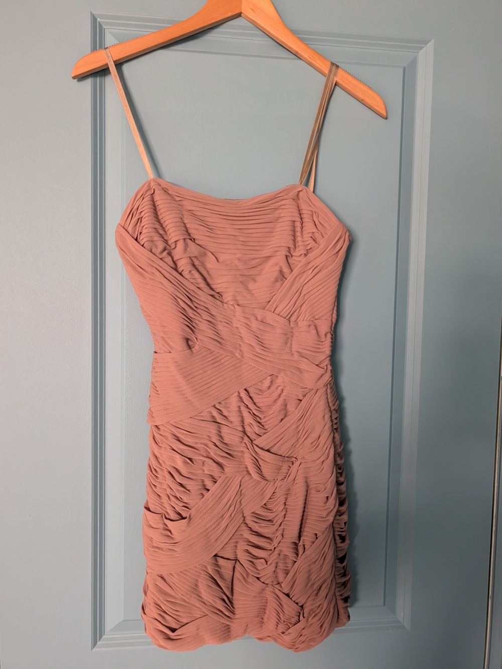 BCBG Sleeveless Ruched Pink Cocktail Dress